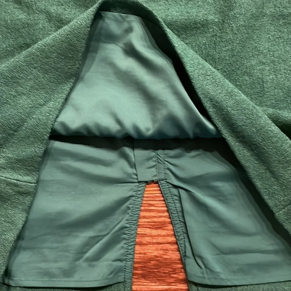 Banana Republic women’s wool rayon mini skirt emerald green expose zipper 8